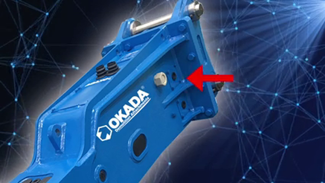Training video production example: Okada hydraulic breaker inspection training video still